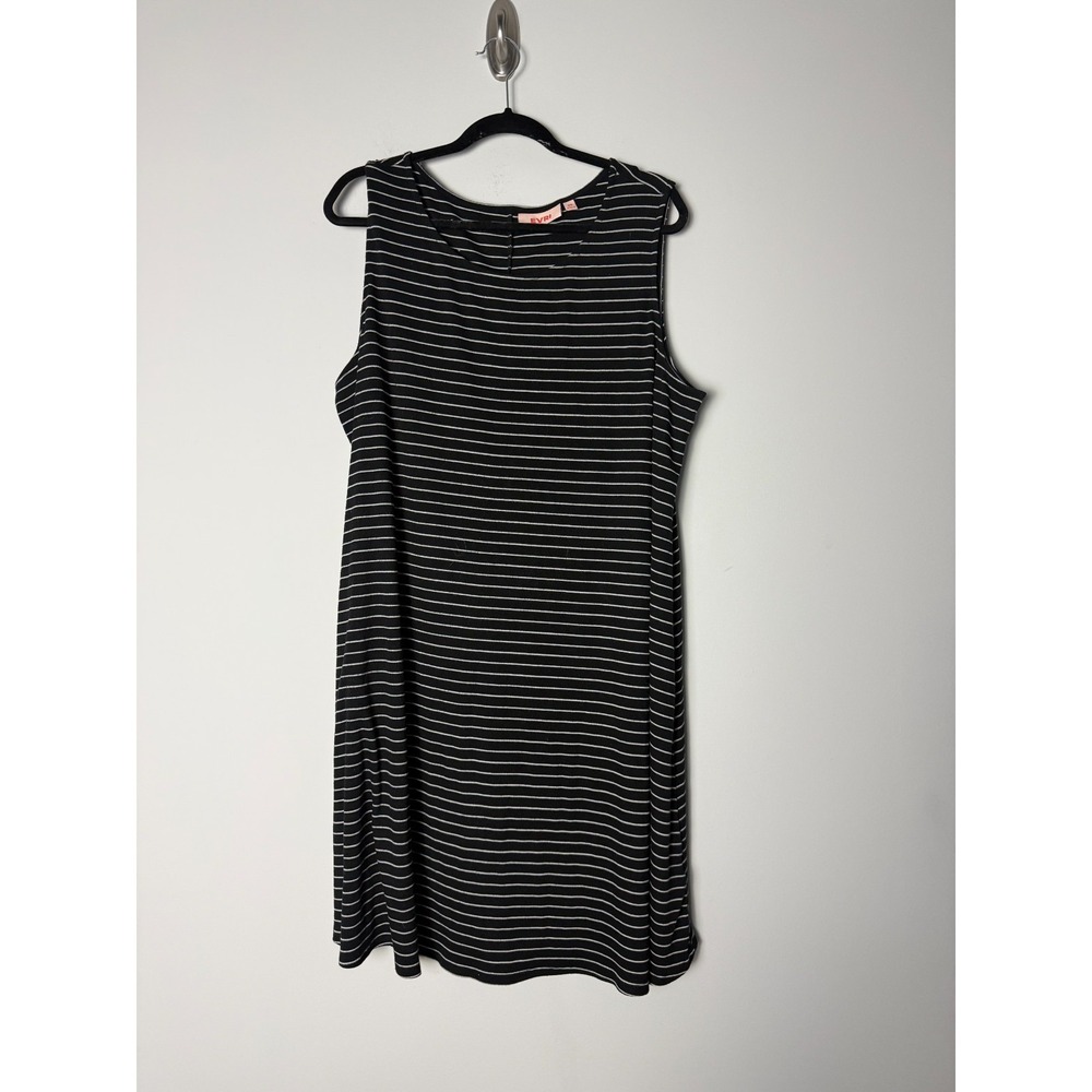 Evri Black White Tunic Stripes Casual Womens‎ 2x Comfort Sleeveless